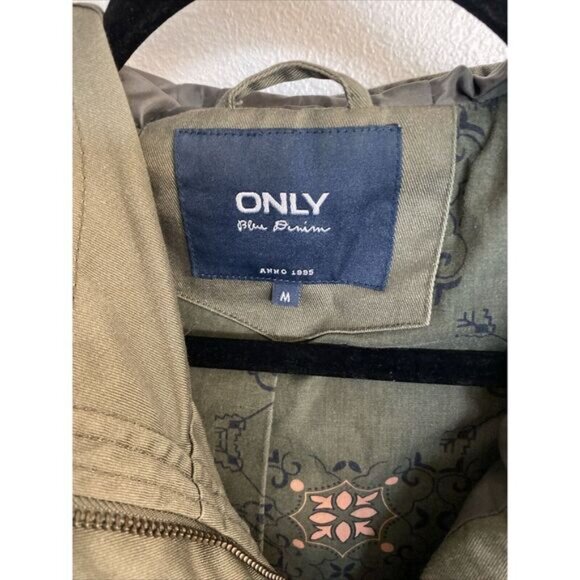 ONLY Blue Denim Military Field Utility Anorak jacket Sz M Drawstring Capsule - Picture 3 of 10